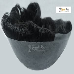 REGENT Premium Toupet pour homme toutes peaux avec cheveux humains Trame attachée à la main Vague naturelle Style droit Stock disponible pour la vente en gros - Product Image 1