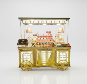 Magnifique chariot de présentation de traiteur de mariage de luxe en acier inoxydable - Product Image 4