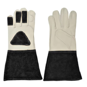 Gants de soudage Tig vendre des gants de travail cuir de vachette de haute qualité résistant à la chaleur protection peau de chèvre argon sécurité - Product Image 1
