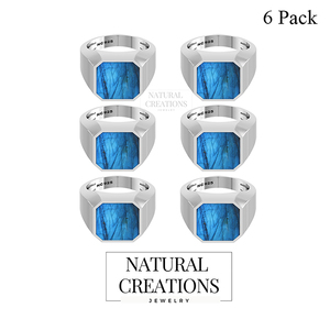 925 Sterling Silver Men's Classic Labradorite Bezel Setting Octa <b>Cushion</b> High Finish Handmade Unique Gift Party Birthday - Product Image 2