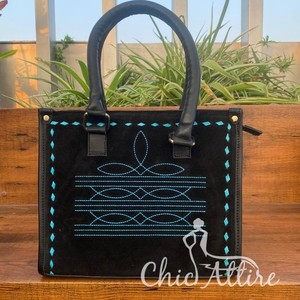 Suede Leather Western Style <b>Boot</b> Stich New Designer Tote Bag Unique Handbag Hot Sale Bohemian Women's Multi Uses Handbag - Product Image 1