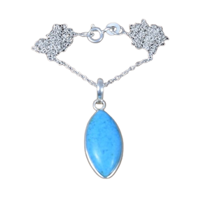 Pendentif en argent sterling 925 collier de pierres précieuses Larimar Design parfait pendentif de bijoux Larimar pour les filles avec des bijoux estampillés 925 - Product Image 1