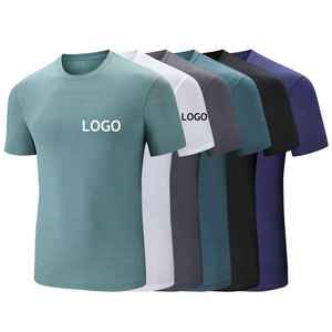 Custom Logo Print Quick Dry <b>Moisture</b> <b>Wicking</b> Nylon Mesh Polyester Men's Gym T-<b>Shirts</b> - Product Image 6