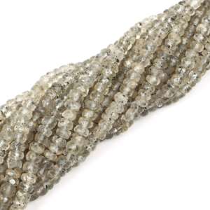 Cuentas redondas facetadas de cuarzo negro natural de 3-4.5 mm, cuentas sueltas de piedras preciosas para la fabricación de joyas, de un mayorista indio. - Product Image 5