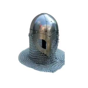 Safety Equipment Medieval Helmet Viking Armour Helmet With Chain Mail Replica Armour Costume Medieval