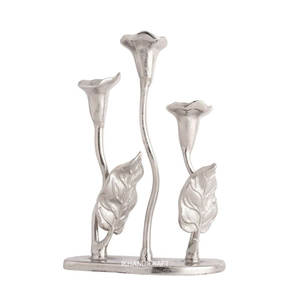 Chandelier à trois branches de luxe, fabrication directe, artisanal, écologique, 1 couleur, aluminium argent nickelé - Product Image 2