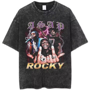 เสื้อยืดผู้ชายโอเวอร์ไซส์ลายกรดสไตล์วินเทจผ้าคอตตอนพิมพ์ลายโลโก้ออกแบบได้ตามต้องการ - Product Image 5