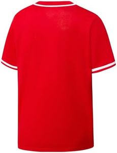 เสื้อเบสบอลธรรมดาติดกระดุมสำหรับผู้ชายเสื้อฮิปฮอปฮิปสเตอร์แขนสั้นเสื้อใส่เล่นซอฟต์บอลเครื่องแบบทีมเชียร์ว่างเปล่า - Product Image 2