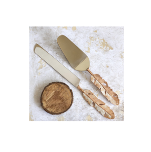 Ensemble de couteau et serveur de gâteau de mariage en acier inoxydable avec la meilleure poignée au design unique au meilleur prix - Product Image 2