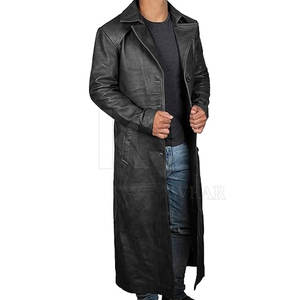 Abrigo de Cuero para Hombre, Estilo Urbano, Material Resistente, Corte Largo y Elegante, Ideal para el Invierno y Uso Diario - Product Image 5