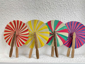 Éventail traditionnel vietnamien en feuilles de palmier, tissé à la main en noix de coco naturelle, pour décoration murale rustique et fêtes de jardin - Product Image 6