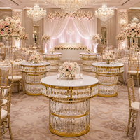 Table Ronde Dorée en Acier Inoxydable de Haute Qualité pour Fêtes et Mariages - Vente en Gros Usine