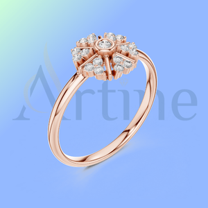 Bague de style occidental 18 carats avec diamant Moissanite - Product Image 1