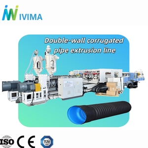 Ligne d'extrusion de tuyaux ondulés à double paroi en PP/PE à haute efficacité pour la protection des câbles électriques, fonctionnement facile - Product Image 1