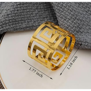 Rond de serviette décoratif moderne en métal doré Vaisselle Porte-mouchoirs Anneau de serviette pour accessoires de serviette au prix de gros - Product Image 4