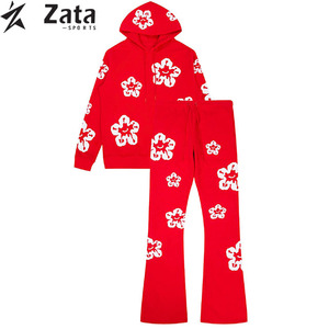 Survêtements pour femmes en polaire respirant de haute qualité en polyester/coton, sweat-shirts à capuche, vente en gros, streetwear, transfert thermique - Product Image 1