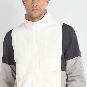 Vêtements décontractés pour hommes Vestes légères à couleurs bloquées pour adultes Vestes à col montant à capuche à couleurs bloquées pour hommes - Product Image 6