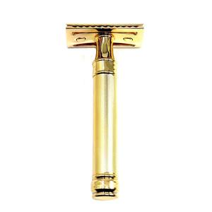 Maquinilla de afeitar de doble filo dorada para hombre, maquinilla de afeitar de seguridad, ajustable, de Metal - Product Image 1