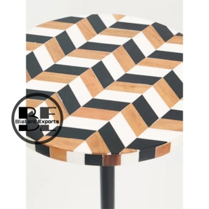 Scandinavian lấy cảm hứng từ vòng uống bảng bên màu đen ngà nhựa Inlay trang trí hiện đại bảng đen tráng nhà sản xuất từ Ấn Độ - Product Image 2