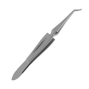 Micro Scleral Plug Forceps Curved con mango de acción en X Herramienta quirúrgica de acero inoxidable para oftalmología y procedimientos ENT - Product Image 2