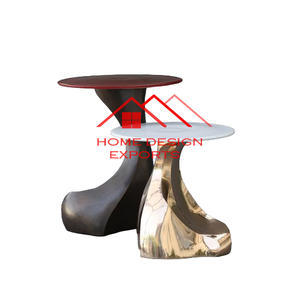 2024 dernière conception personnaliser fini verre haut métal Table d'appoint maison hôtel décor meubles au prix de gros - Product Image 5