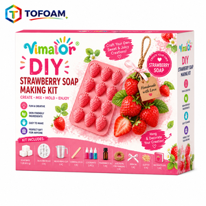 Kit de fabrication de savon à la <span class=keywords><strong>fraise</strong></span> pour enfants, fournitures pour la création de savons artisanaux, arts et artisanat, bricolage - Product Image 1