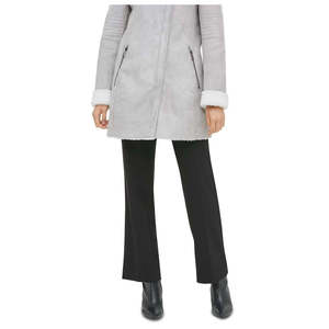 Cappotto Lungo in Finta Pelliccia di Volpe Argento per Donna Calvin Klein, Decorato con Bottoni e Motivo Stampato, Stile Vintage - Product Image 3