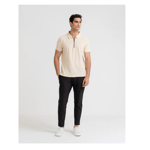 Men's Basic Zipper <b>Polo</b> <b>Shirt</b> 100% Cotton Stretchable Casual <b>Polo</b> <b>Shirt</b> For All Season - Product Image 3