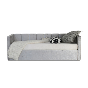 Comfortable Conrad Fabric Upholstered Day <b>Bed</b> with Under Trundle <b>Bed</b> <b>Sofa</b> <b>Bed</b> Space Saving Good Protection for Comfort - Product Image 3