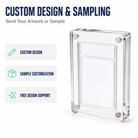 Boîte de présentation en acrylique sur mesure pour cartes gradées, vente en gros, avec fermeture magnétique