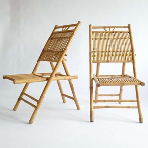 เก้าอี้ไม้ไผ่พับได้ทำด้วยมือแบบคลาสสิกสำหรับร้านกาแฟและร้านอาหารเก้าอี้พับได้ขายส่งจากโรงงาน - Product Image 1