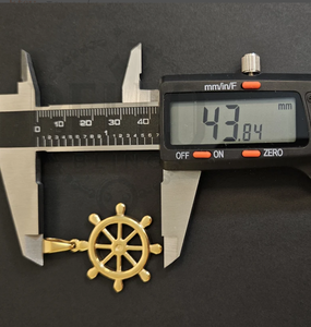 Collier pendentif roue de bateau breloque nautique bijoux d'inspiration marine élégant déclaration pièce qualité meilleure roue à la main - Product Image 2