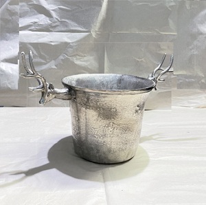 Suministros para Bar, Cubo de hielo para vino de acero inoxidable con soporte de suelo, accesorios para fiestas, cubo enfriador, cubo de hielo de 2 niveles más vendido - Product Image 2