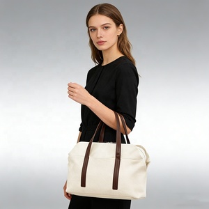 Bolsa <span class=keywords><strong>de</strong></span> <span class=keywords><strong>Viaje</strong></span> Personalizada <span class=keywords><strong>de</strong></span> Lona <span class=keywords><strong>de</strong></span> Algodón, <span class=keywords><strong>Bolso</strong></span> <span class=keywords><strong>de</strong></span> <span class=keywords><strong>Mano</strong></span> para Portátil, Nuevo Diseño con Asa <span class=keywords><strong>de</strong></span> Cuero, Bolsa <span class=keywords><strong>de</strong></span> <span class=keywords><strong>Viaje</strong></span> Tipo Weekender con Compartimento para Carro - Product Image 6