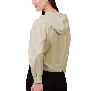 Crop Top Hoodie Anti-Arrugas Moda para mujer Crop Top Hoodies Warm Transpirable Trend Look Fit Drop Shoulder Hoodies para mujer - Product Image 2