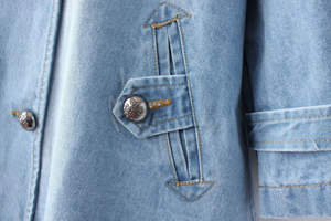 Veste en jean pour femme OEM directe d'usine, 100% coton tricoté, lavage personnalisé, logo rayé disponible, couleurs personnalisées écologiques - Product Image 5