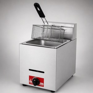 Commercial Countertop Gas Deep Fryer 6L Single Tank Stainless Steel Catering Equipment for Hotel Kitchen - Product Image 1
