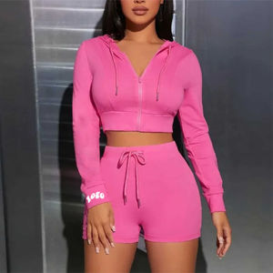 2025เสื้อครอปแบบสองชิ้นมีฮู้ดและสั้นมีสไตล์และสวมใส่สบายสำหรับผู้หญิงเสื้อครอปแบบลำลองผลิตโดยกีฬา dikson - Product Image 6