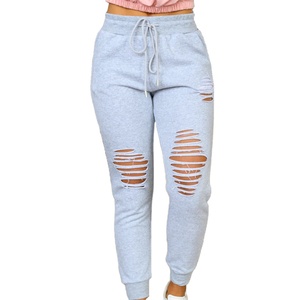 Pantalon de survêtement décontracté à taille mi-haute en coton 100% respirant personnalisé, style streetwear, noir, pour hommes - Product Image 4