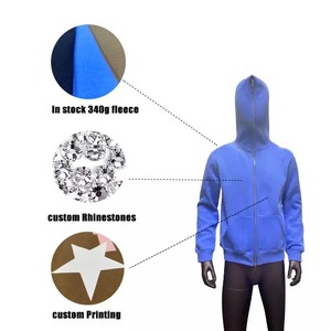 Sweat à capuche pour homme 100% coton personnalisé en gros 300 g à 500 g Impression de logo pour l'hiver - Product Image 4