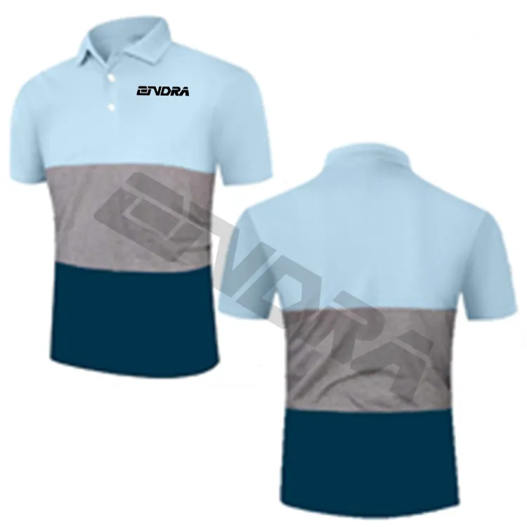 Desain kustom kaus Polo merek Anda sendiri kaus Polo Golf pria cepat kering poliester lengan pendek