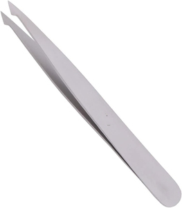 Pinzas para cejas Punta puntiaguda inclinada Pinzas para depilación de acero inoxidable - Product Image 1