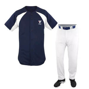 Ensemble uniforme de baseball personnalisé pour hommes, vente en gros, chemise de baseball entièrement boutonnée sublimée et pantalon rembourré, vêtements d'équipe - Product Image 5
