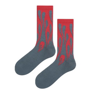 Men's Women's Custom <b>Color</b> Print Flame Pattern Design <b>Socks</b> Breathable Street Style Casual Everyday Low MOQ Wholesale Factory - Product Image 5