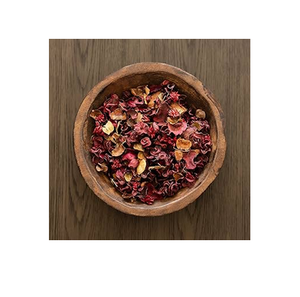 Bol à pâte en bois pour bougie et décoration de la maison couleur bois naturel pour forme ronde et design sculpté - Product Image 1