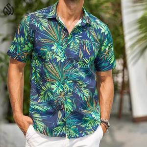 เสื้อพิมพ์ลายฮาวายสำหรับผู้ชาย, เสื้อชายหาดแขนสั้นลำลองเสื้อชายหาด - Product Image 2