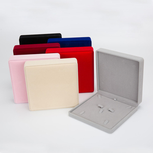 Luxury Square Velvet Gift Pendant Packaging Jewelry <b>Boxes</b> Custom Logo Plastic Velvet Necklace Ring Jewellery <b>Boxes</b> for Earring - Product Image 6