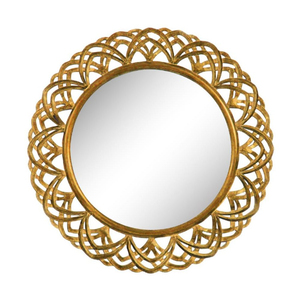 Beaded Border <b>Gold</b> Metal <b>Wall</b> <b>Mirror</b> With Round Shape for Home Living Area Bathroom Decorative Handmade <b>Wall</b> <b>Mirrors</b> - Product Image 3
