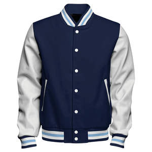 Personalizar abrigos de béisbol Proveedores al por mayor Botón Streetwear Béisbol Bomber Track Jacket Hombres Lettermen Chaquetas - Product Image 1