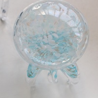 Décoration en verre Bixuan en forme de méduse, soufflée à la bouche, ornement animal marin bleu ambre, design côtier moderne, figurine pour présentation sur table ou étagère